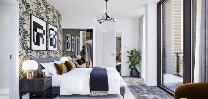 Large open bedroom design 