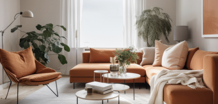 The spacious living areas bathe in natural light